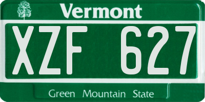 VT license plate XZF627
