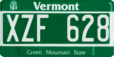 VT license plate XZF628