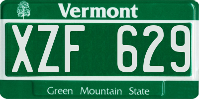 VT license plate XZF629