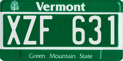 VT license plate XZF631
