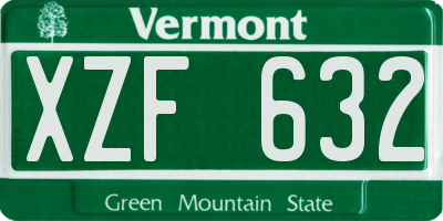 VT license plate XZF632