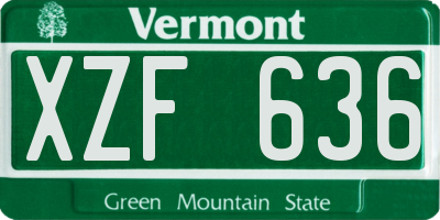 VT license plate XZF636