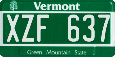 VT license plate XZF637
