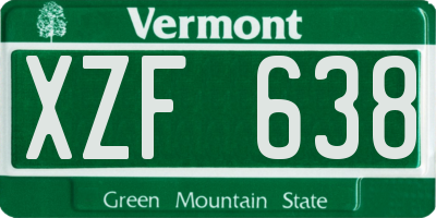 VT license plate XZF638
