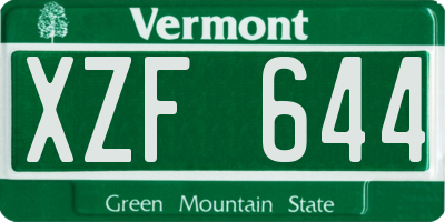 VT license plate XZF644