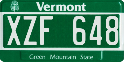 VT license plate XZF648