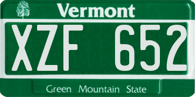 VT license plate XZF652