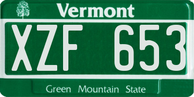 VT license plate XZF653