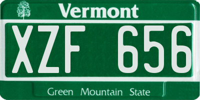VT license plate XZF656