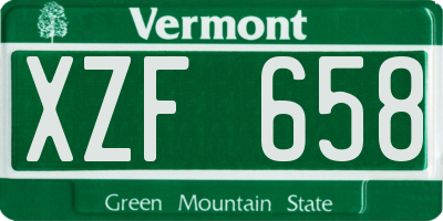 VT license plate XZF658