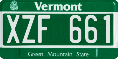 VT license plate XZF661
