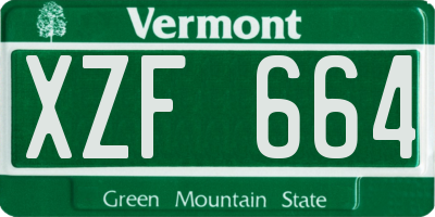 VT license plate XZF664