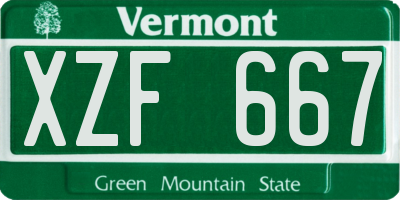 VT license plate XZF667