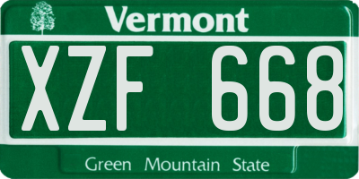 VT license plate XZF668