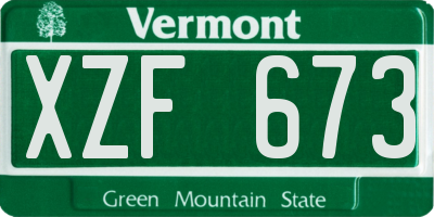 VT license plate XZF673