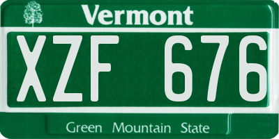 VT license plate XZF676