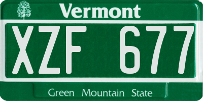 VT license plate XZF677