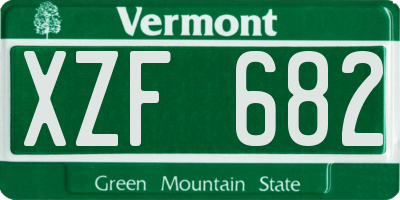 VT license plate XZF682