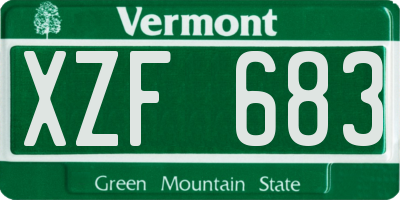VT license plate XZF683