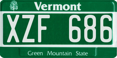 VT license plate XZF686