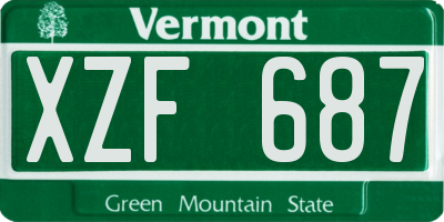 VT license plate XZF687