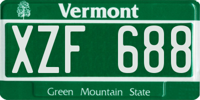 VT license plate XZF688