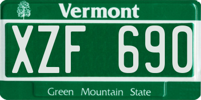 VT license plate XZF690