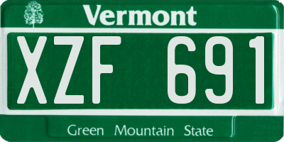 VT license plate XZF691