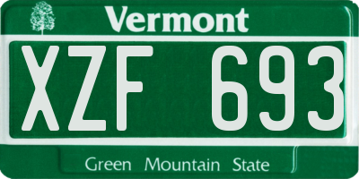 VT license plate XZF693