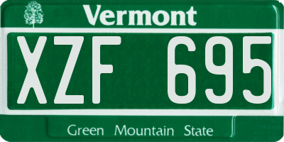 VT license plate XZF695