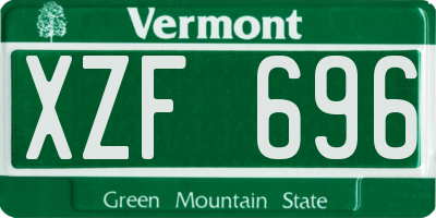 VT license plate XZF696