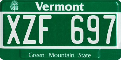 VT license plate XZF697