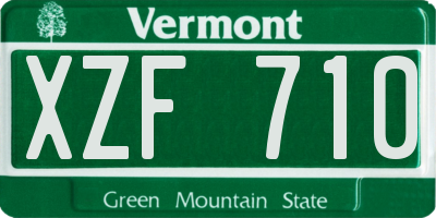 VT license plate XZF710