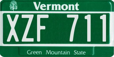 VT license plate XZF711