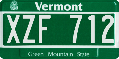 VT license plate XZF712