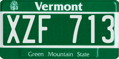 VT license plate XZF713