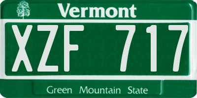 VT license plate XZF717
