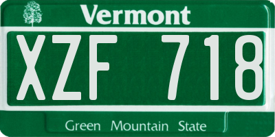 VT license plate XZF718