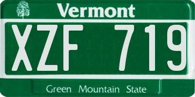 VT license plate XZF719