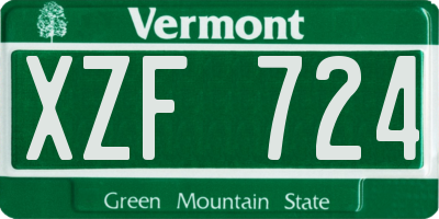 VT license plate XZF724