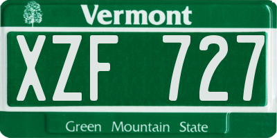 VT license plate XZF727