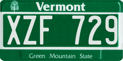 VT license plate XZF729