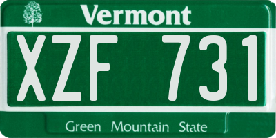 VT license plate XZF731