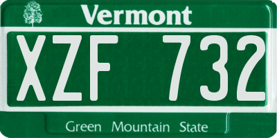 VT license plate XZF732
