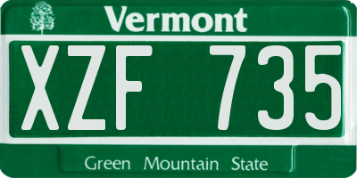 VT license plate XZF735