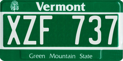 VT license plate XZF737