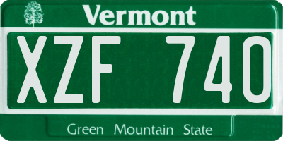 VT license plate XZF740