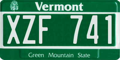 VT license plate XZF741