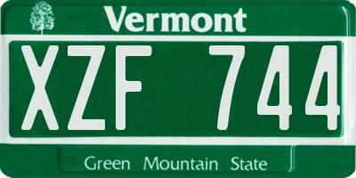VT license plate XZF744