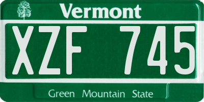 VT license plate XZF745